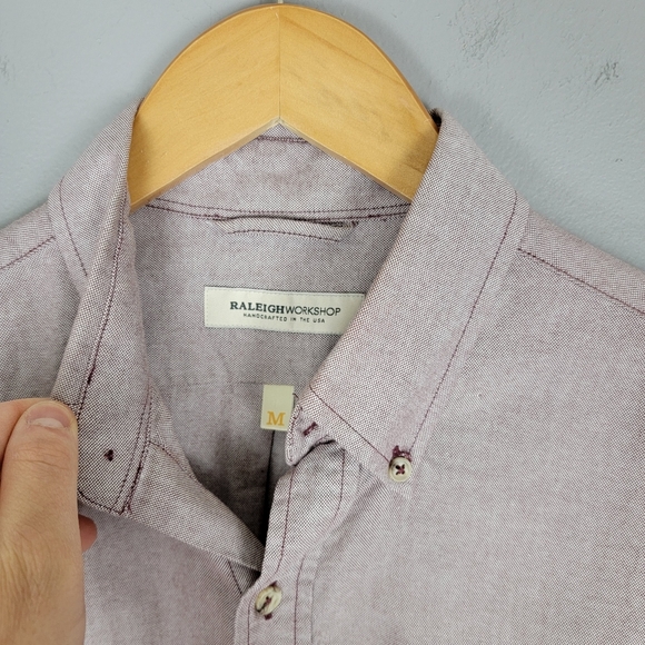 Raleigh Denim Workshop Welt Pocket Twill Buttonup Shirt Mens Medium Fuchsia - Picture 4 of 12
